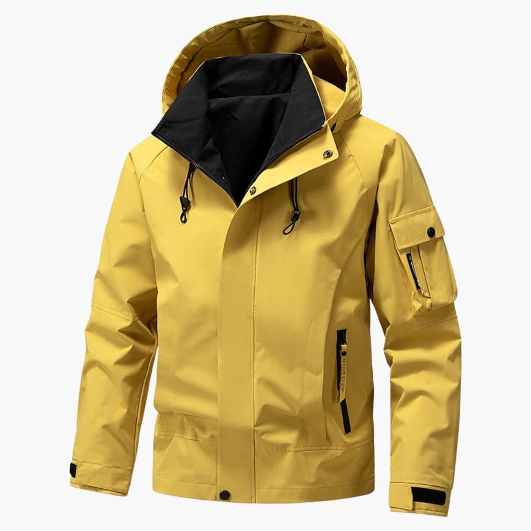 Veste à capuche zippée intégralement pour homme, avec plusieurs poches et cordon de serrage réglable