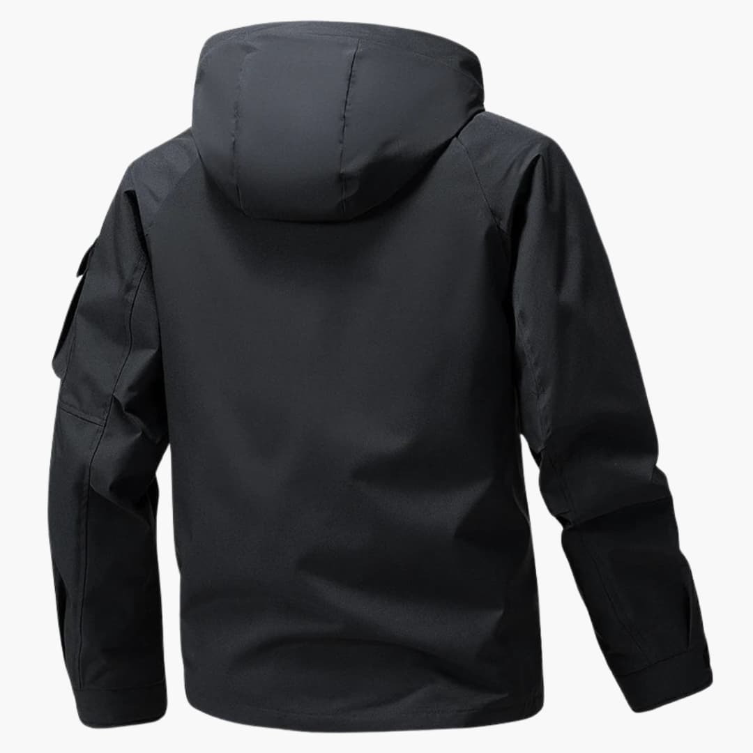 Veste à capuche zippée intégralement pour homme, avec plusieurs poches et cordon de serrage réglable
