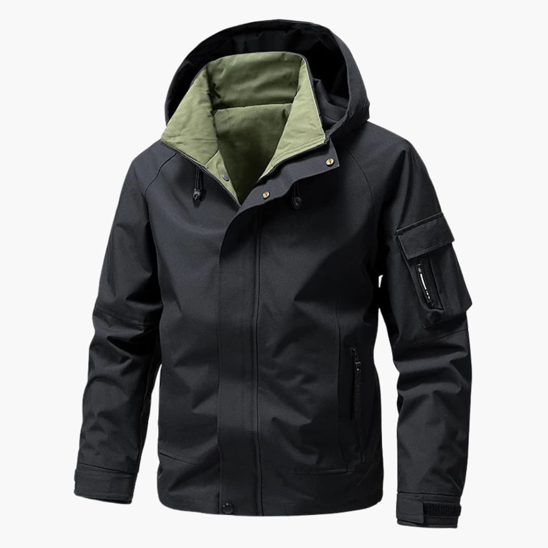 Veste à capuche zippée intégralement pour homme, avec plusieurs poches et cordon de serrage réglable