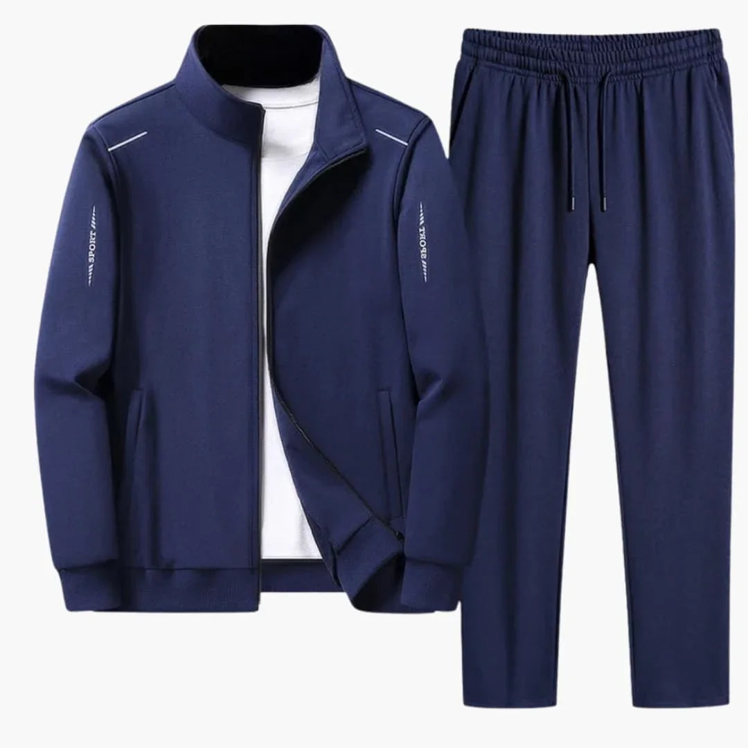Men's Zip-Up Jacket and Elastic Waistband Tracksuit Set