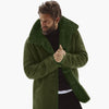 Men's Fleece-Lined Jacket with Wide Lapel Collar and Front Button Fastening