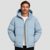 Men's Hooded Padded Puffer Winter Jacket with Zip Closure