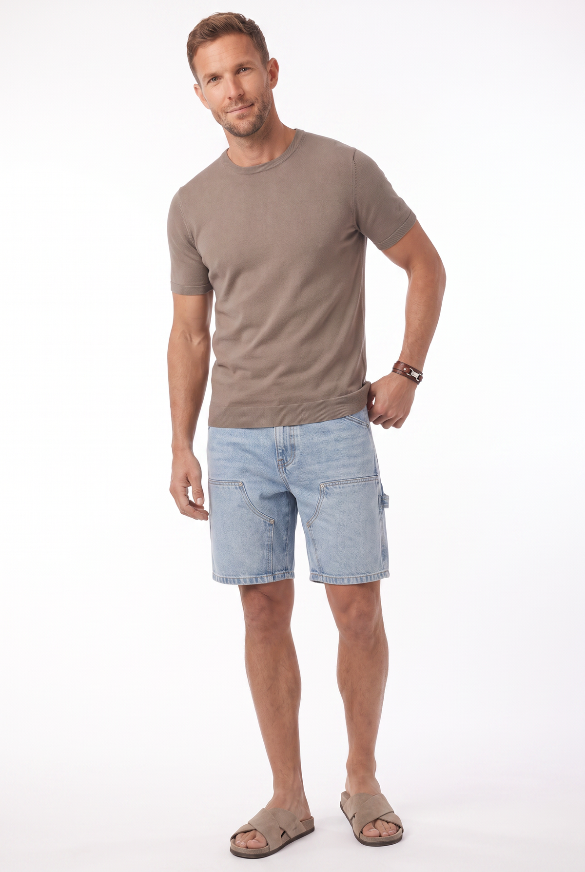 Versatile Relaxed Fit Mens Denim Shorts