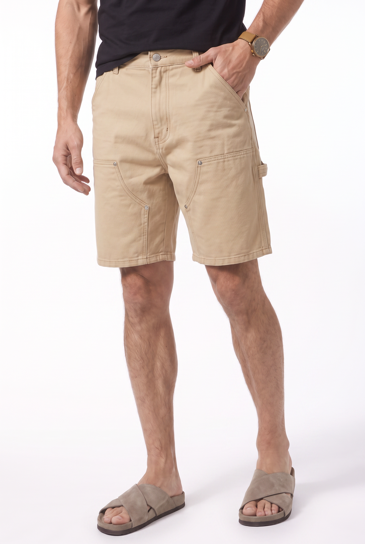 Versatile Relaxed Fit Mens Denim Shorts