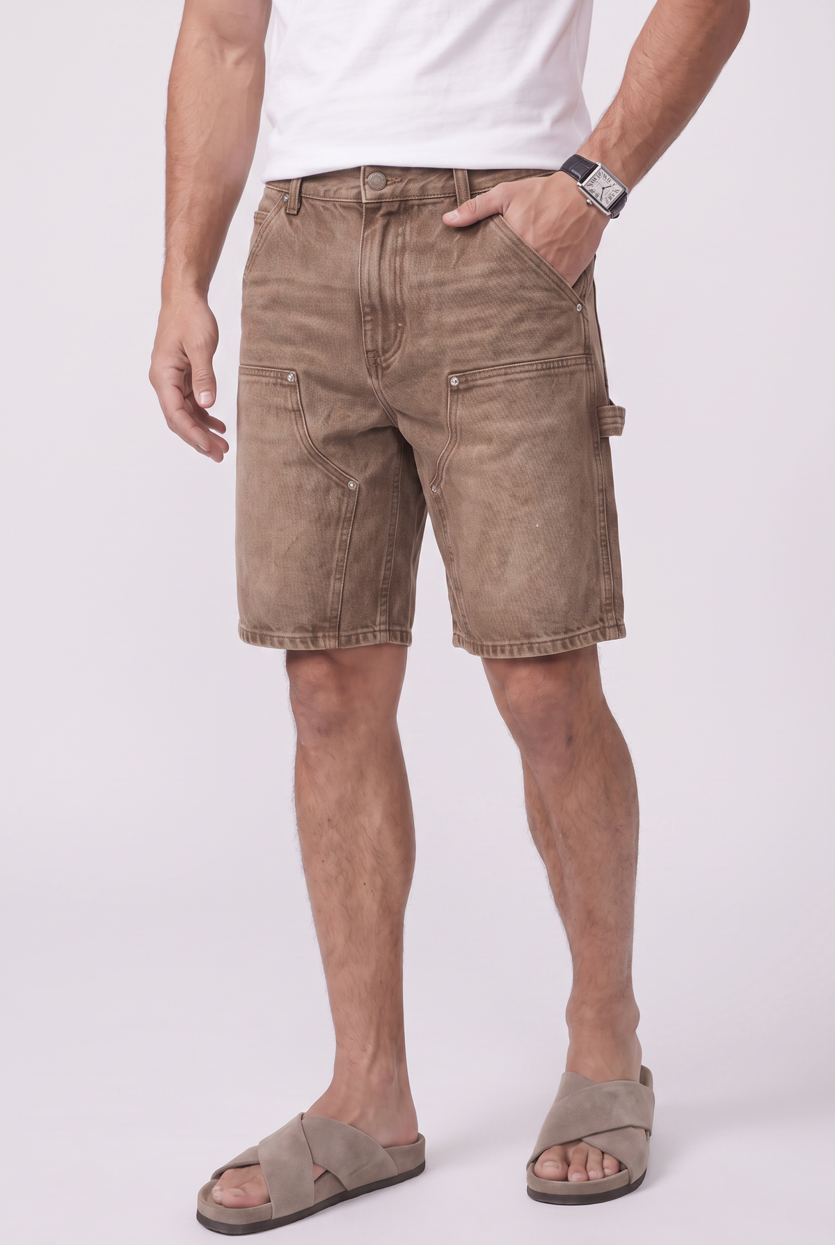 Versatile Relaxed Fit Mens Denim Shorts