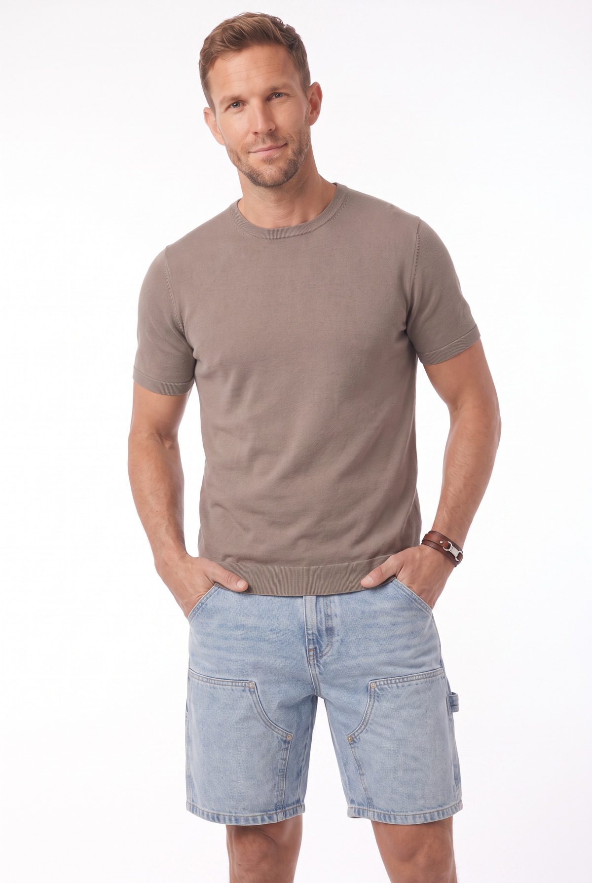Versatile Relaxed Fit Mens Denim Shorts
