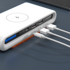 Station de recharge sans fil 4-en-1 pour plusieurs appareils avec ports USB et design compact