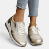B&B | Women's Metallic Wedge Trainers with Side Zip and Chunky Sole