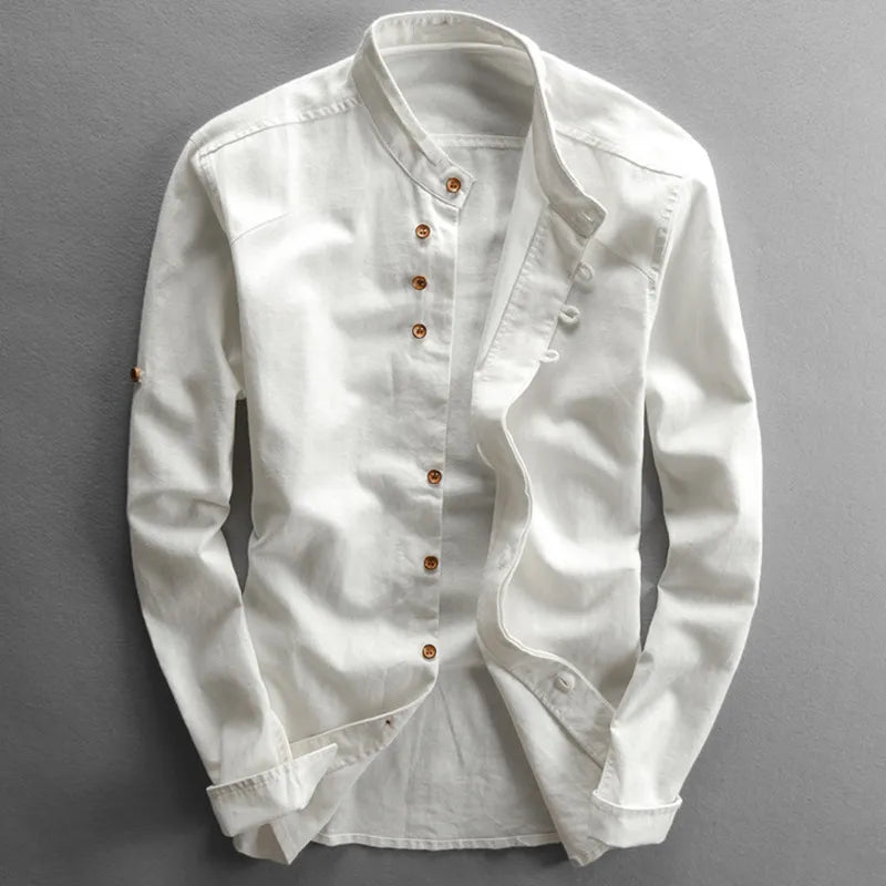 Polo homme à manches longues avec col montant pour un look moderne et polyvalent