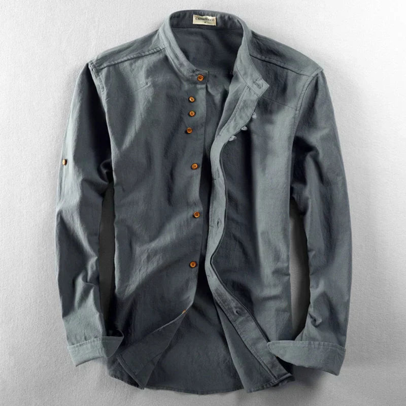 Polo homme à manches longues avec col montant pour un look moderne et polyvalent