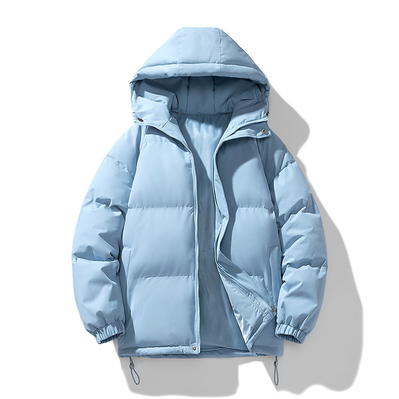Veste d’hiver matelassée et rembourrée à capuche pour homme, avec fermeture zippée