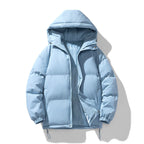 Veste d’hiver matelassée et rembourrée à capuche pour homme, avec fermeture zippée