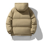 Veste d’hiver matelassée et rembourrée à capuche pour homme, avec fermeture zippée