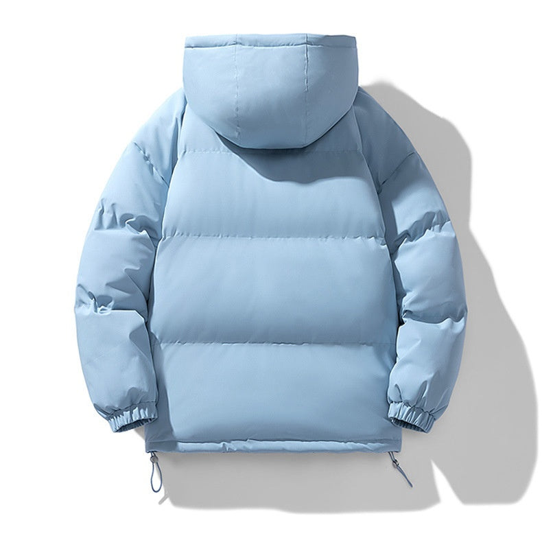 Veste d’hiver matelassée et rembourrée à capuche pour homme, avec fermeture zippée