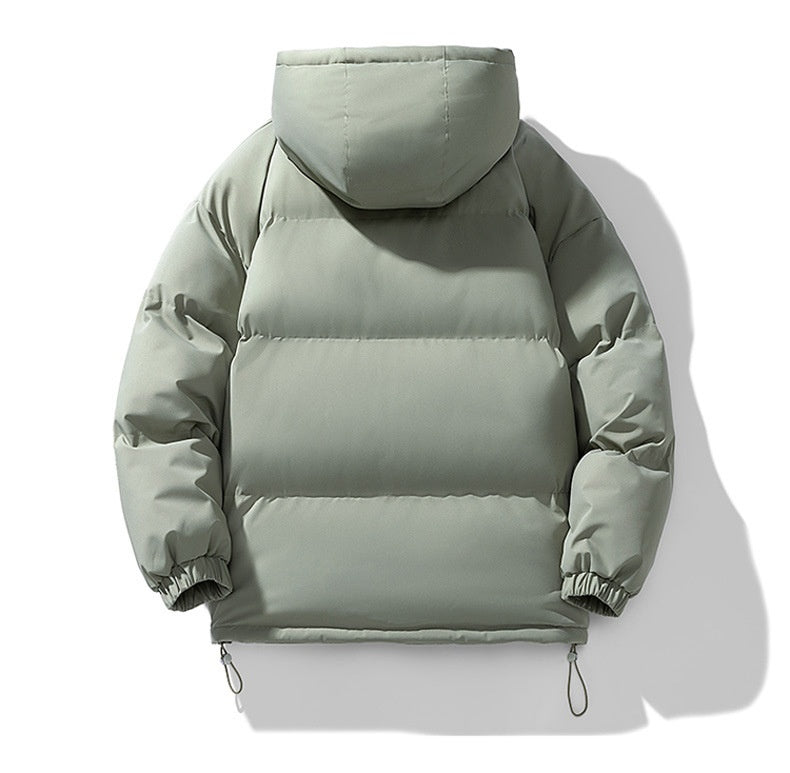 Veste d’hiver matelassée et rembourrée à capuche pour homme, avec fermeture zippée