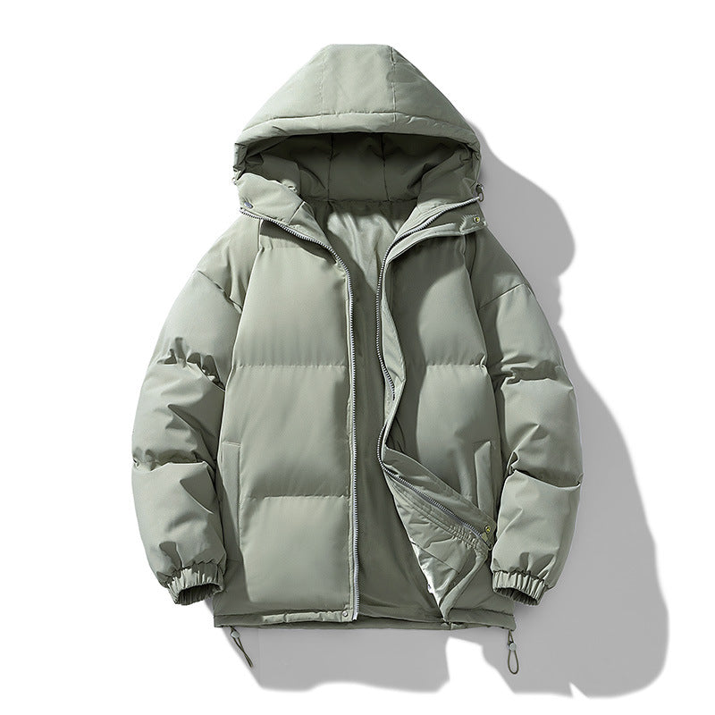 Veste d’hiver matelassée et rembourrée à capuche pour homme, avec fermeture zippée
