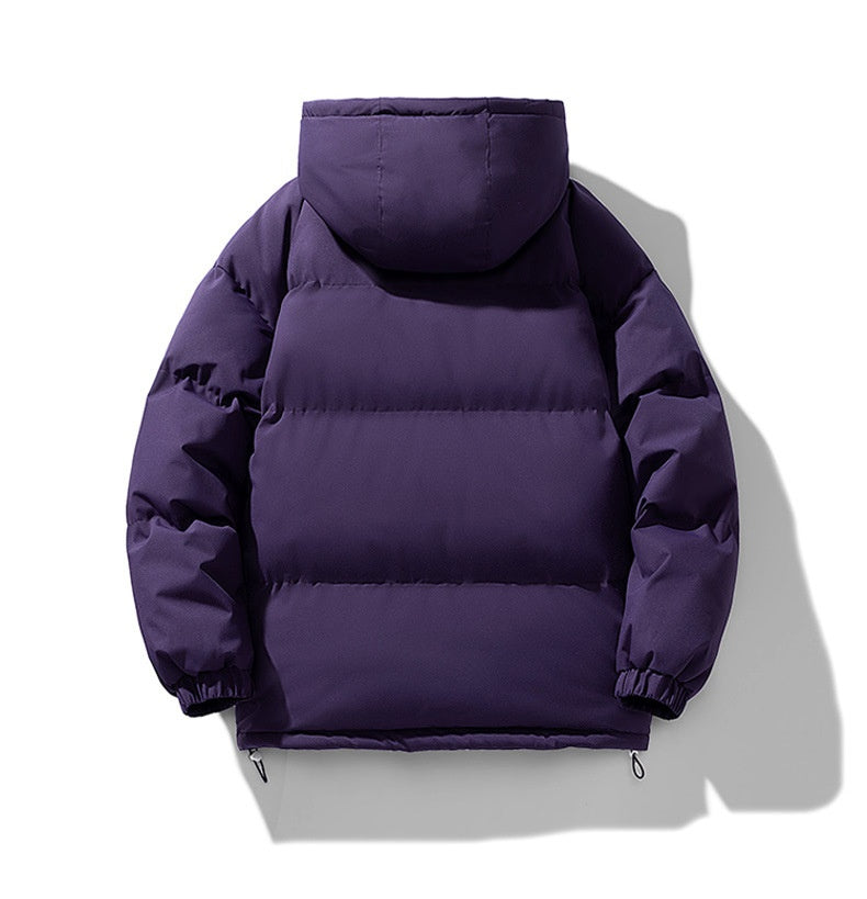 Veste d’hiver matelassée et rembourrée à capuche pour homme, avec fermeture zippée