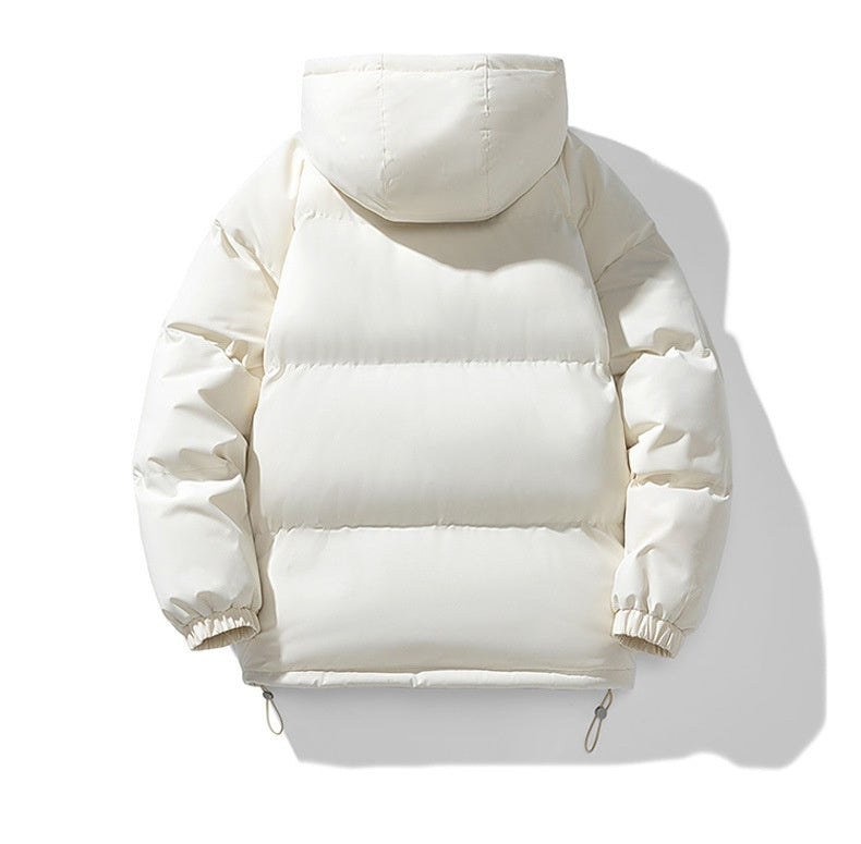 Veste d’hiver matelassée et rembourrée à capuche pour homme, avec fermeture zippée
