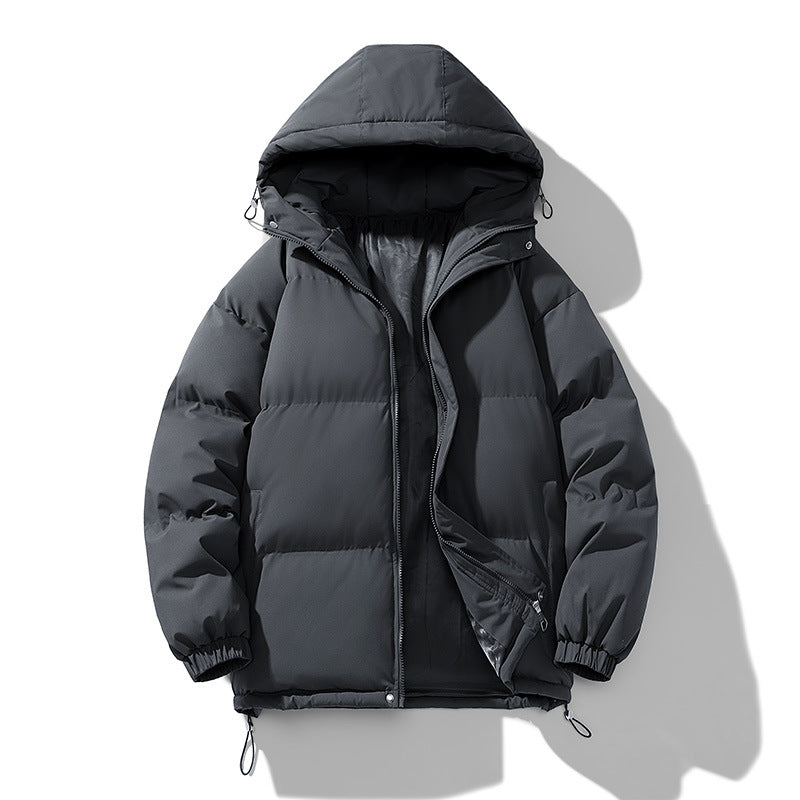 Veste d’hiver matelassée et rembourrée à capuche pour homme, avec fermeture zippée