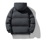 Veste d’hiver matelassée et rembourrée à capuche pour homme, avec fermeture zippée