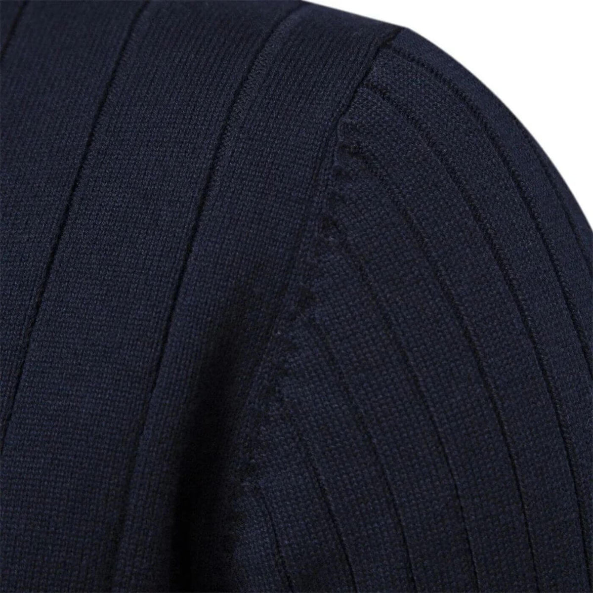 Pull-over pour homme à col zippé avec poignets et ourlet côtelés