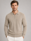 Polo Neck Half Zip Jumper for Men Elegant and Versatile