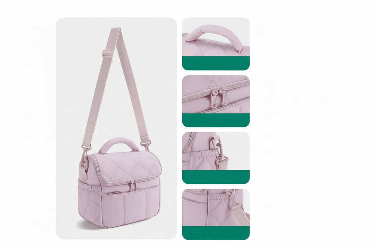 Men's Insulated Lunch Bag with Adjustable Strap and Large Capacity 3