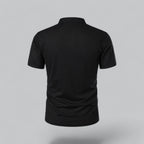 Men's  Polo Shirt with Collarless Design and Button Placket