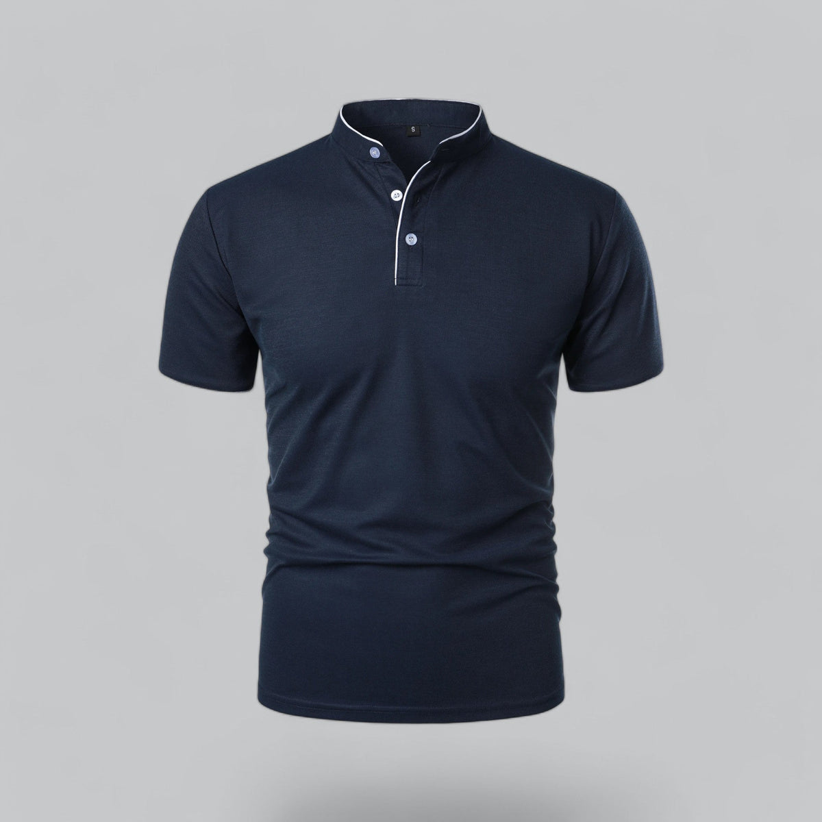 Polo pour homme avec col montant et patte de boutonnage