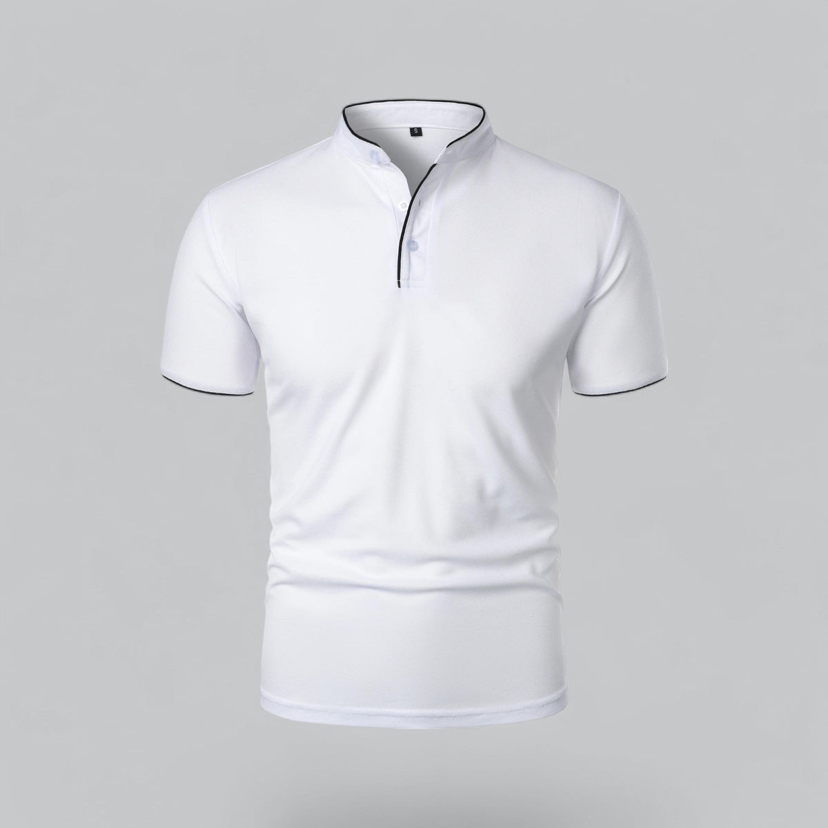 Polo pour homme avec col montant et patte de boutonnage