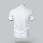 Men's  Polo Shirt with Collarless Design and Button Placket