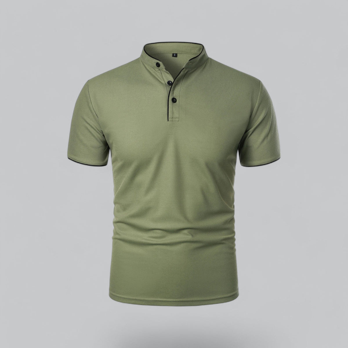 Polo pour homme avec col montant et patte de boutonnage