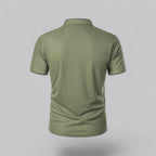 Men's  Polo Shirt with Collarless Design and Button Placket