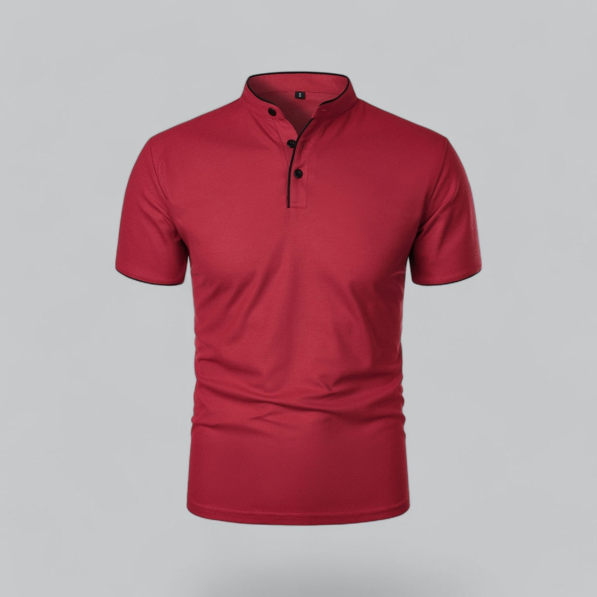 Polo pour homme avec col montant et patte de boutonnage