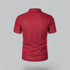 Men's  Polo Shirt with Collarless Design and Button Placket