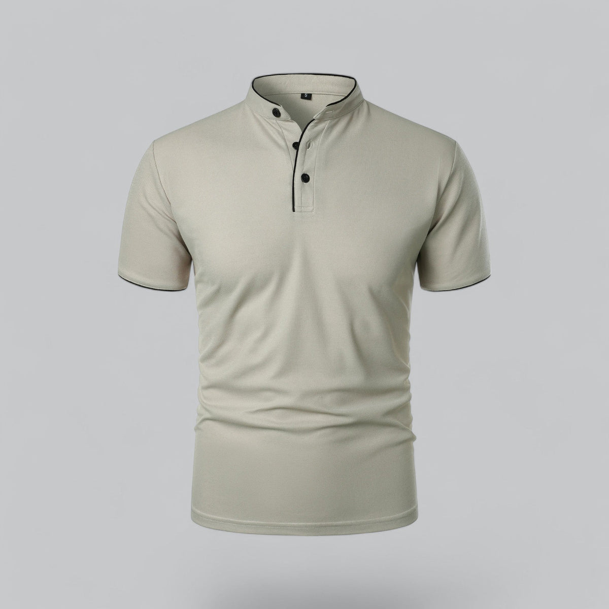 Polo pour homme avec col montant et patte de boutonnage
