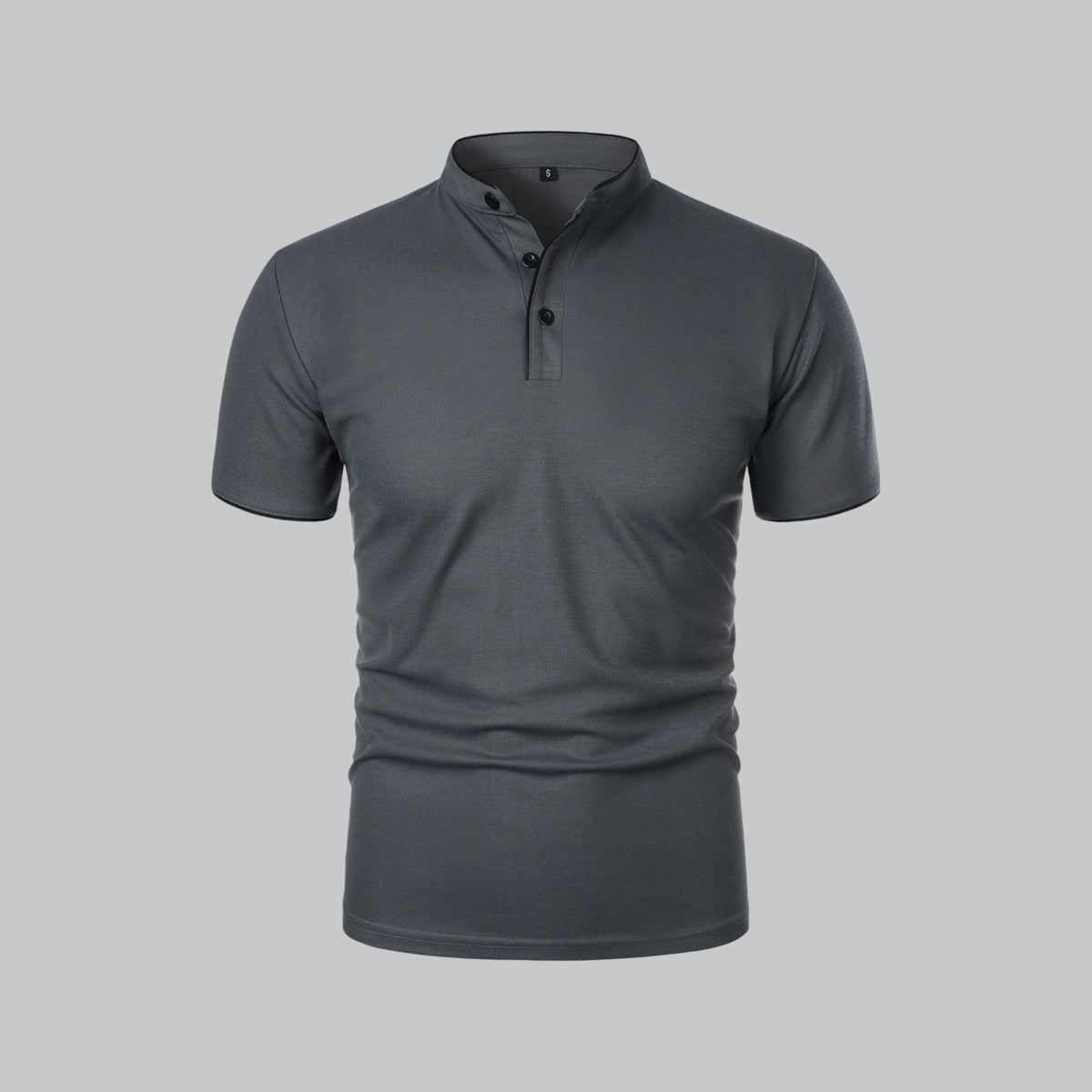 Polo pour homme avec col montant et patte de boutonnage