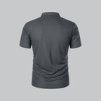 Men's  Polo Shirt with Collarless Design and Button Placket