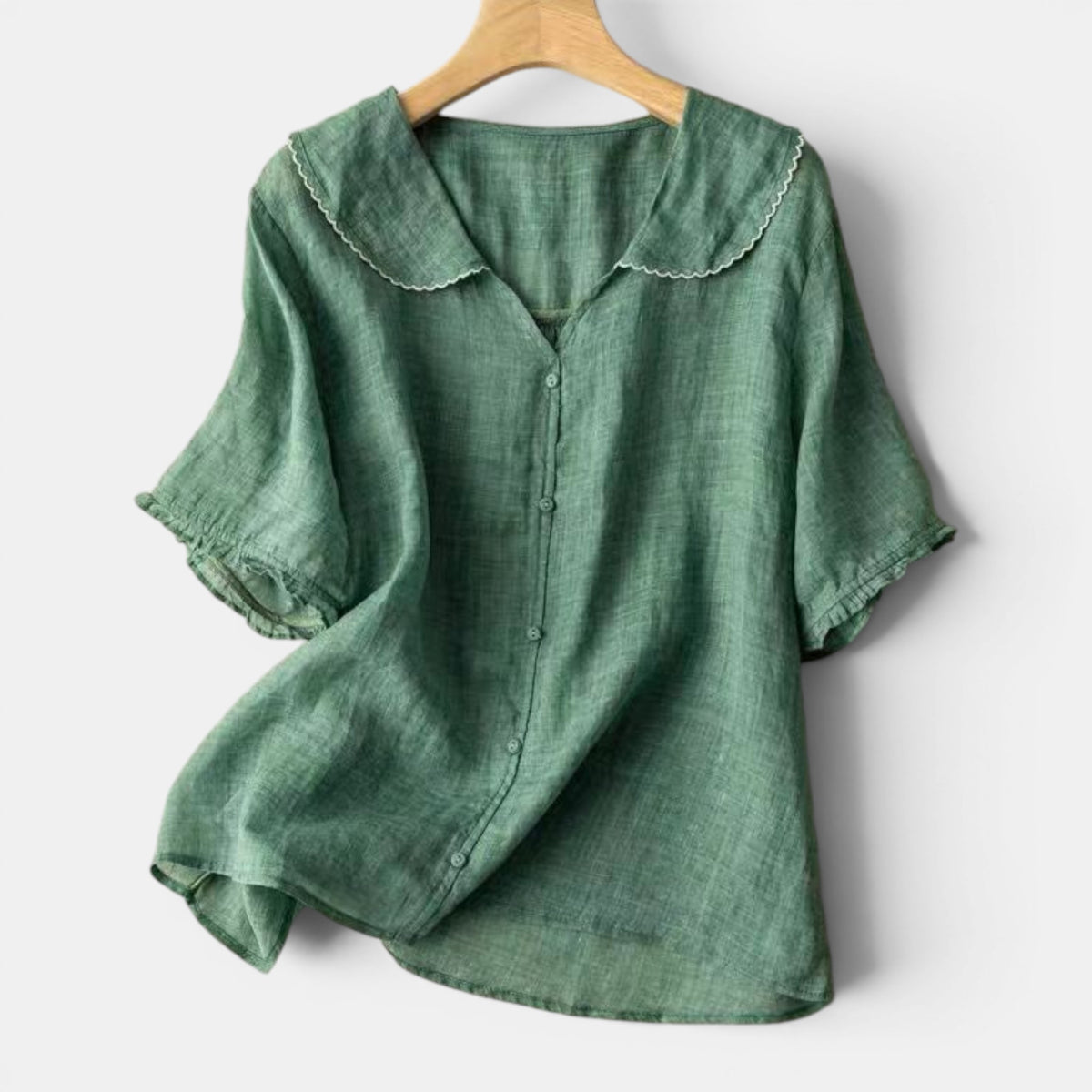 Blouse vintage boutonnée pour femme, coupe décontractée