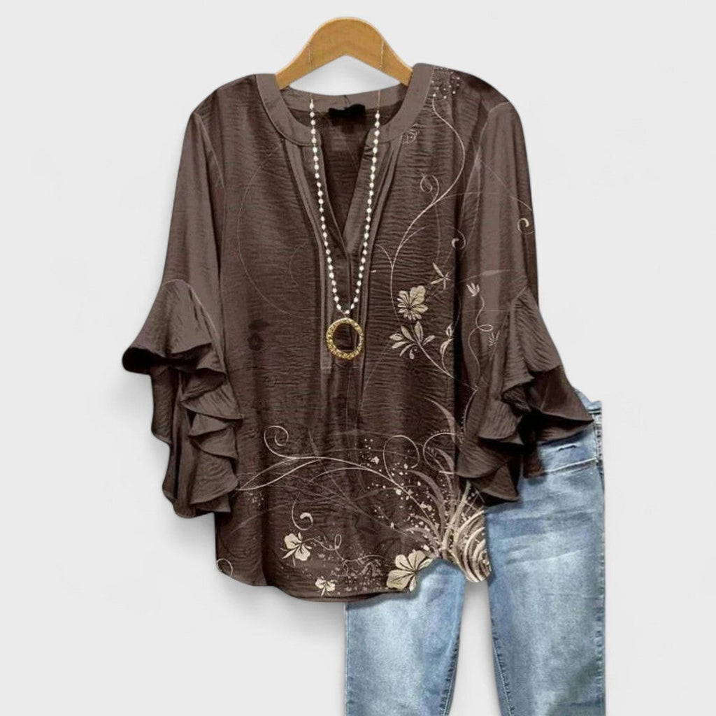 Blouse légère pour femmes, imprimé floral, coupe décontractée, haut décontracté