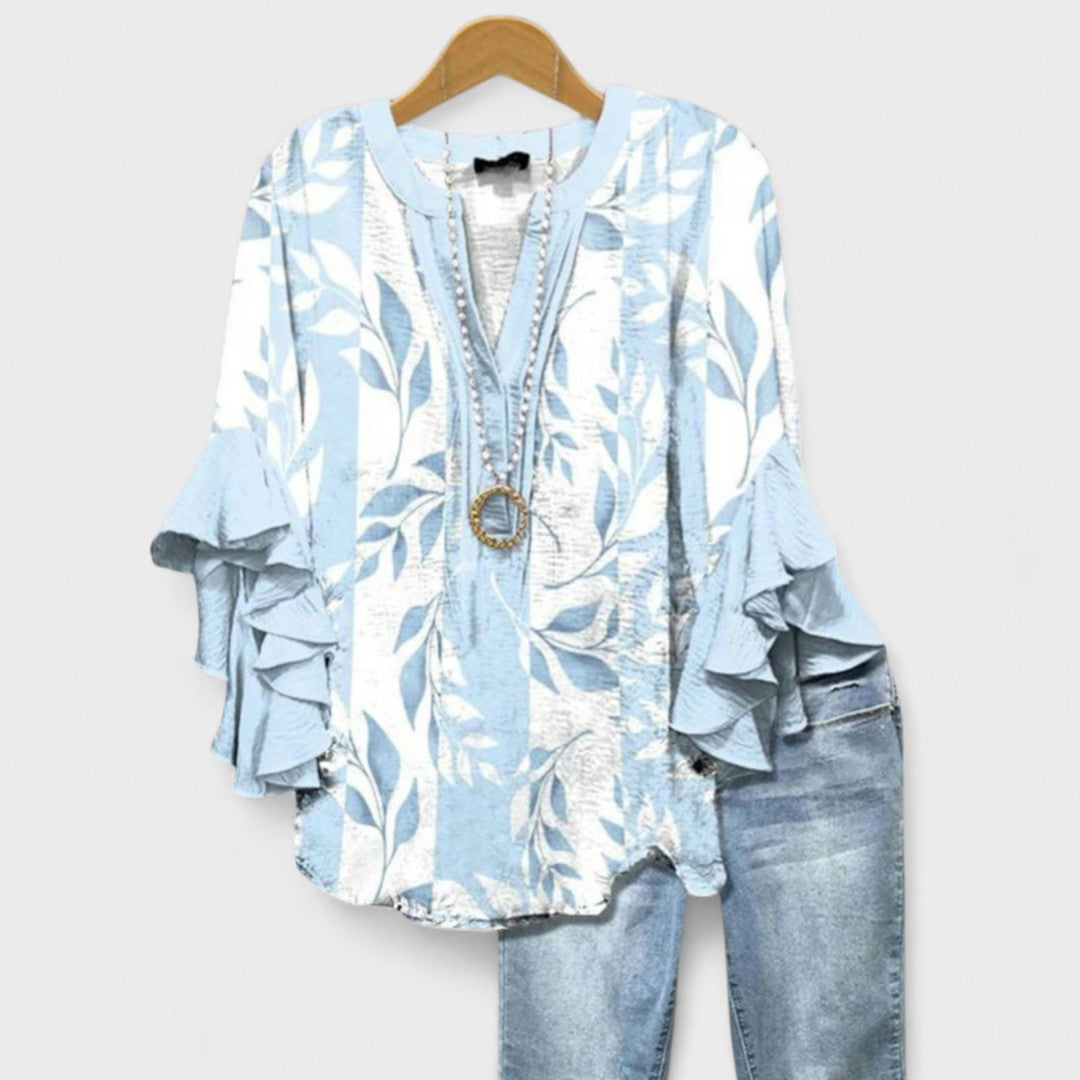 Women's Lightweight Blouse Floral Print Relaxed Fit Casual Top