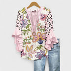 Blouse légère pour femmes, imprimé floral, coupe décontractée, haut décontracté