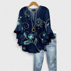 Blouse légère pour femmes, imprimé floral, coupe décontractée, haut décontracté