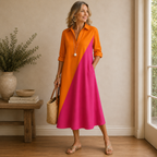 Women's Long Sleeve Midi Dress Relaxed Fit Everyday Style