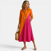 Women's Long Sleeve Midi Dress Relaxed Fit Everyday Style