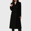 Classic Women's Double-Breasted Wool Coat with Notch Lapels and Tailored Fit