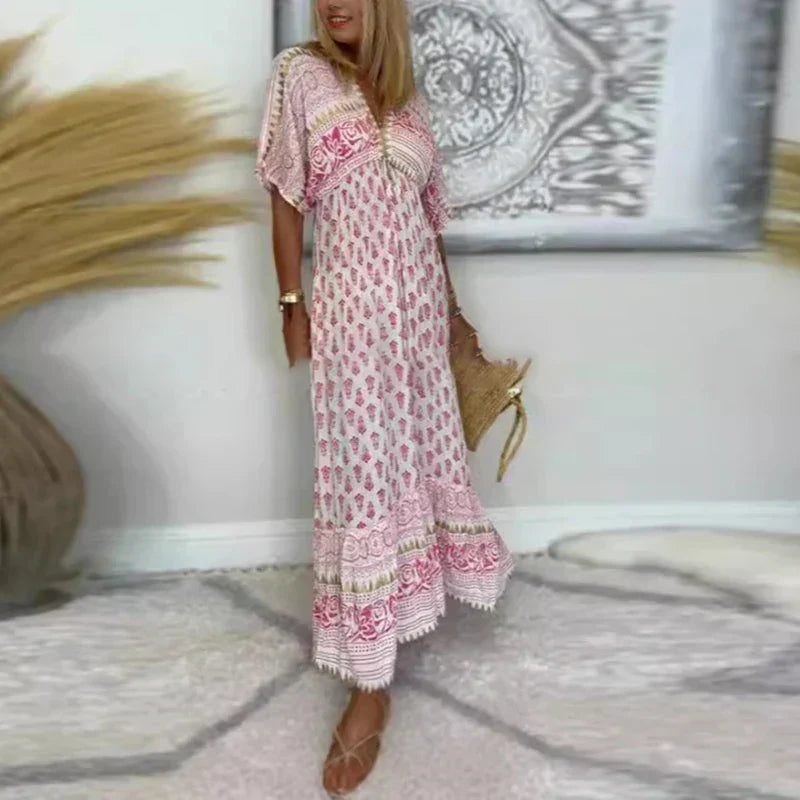 Women's Boho Maxi Dress Relaxed Elegant Style