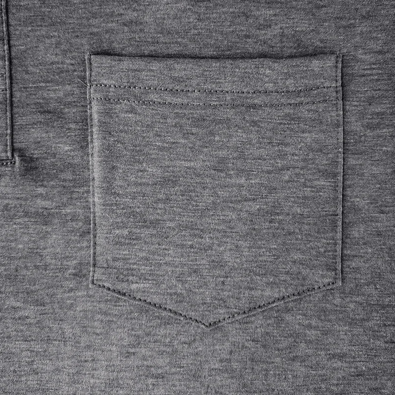 Polo à manches longues pour homme avec poche poitrine et patte de boutonnage