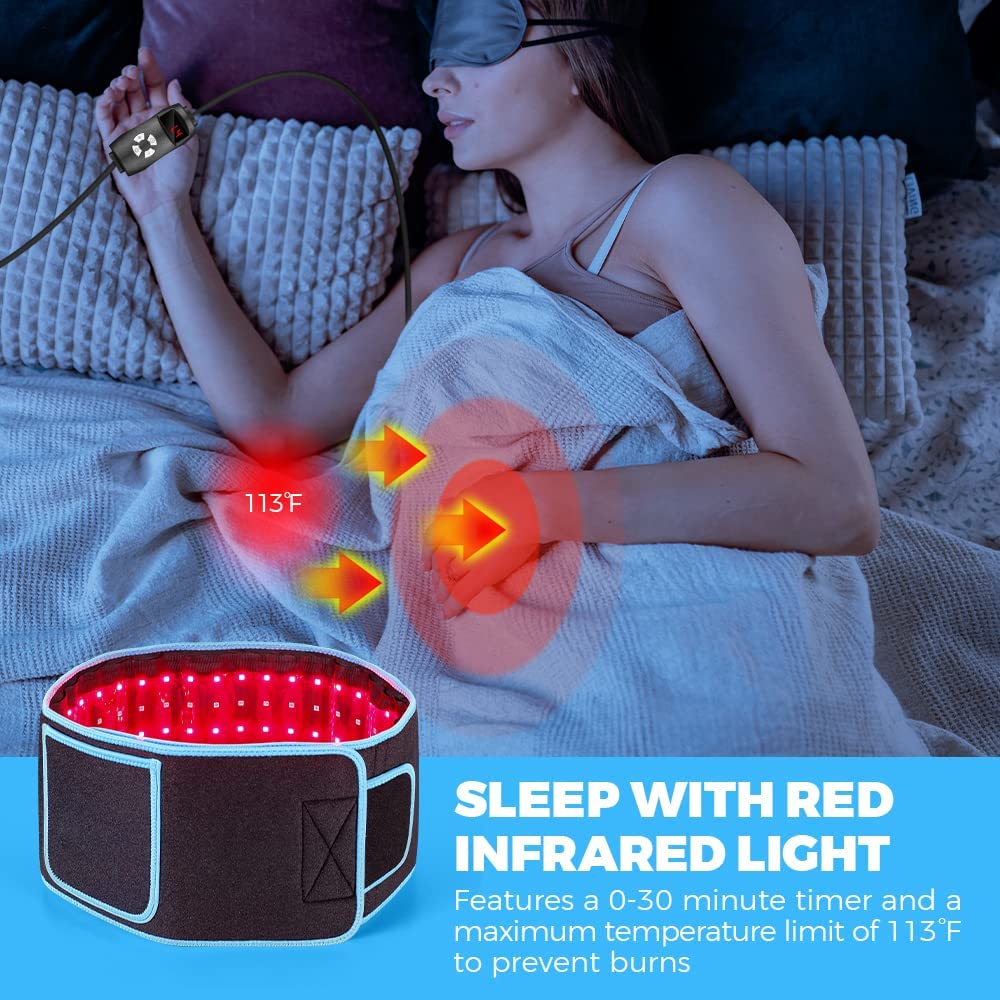 B&B LED Light Therapy Belt – Red & Near-Infrared Waist Wrap for Home Wellness
