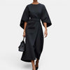 Robe midi intemporelle pour femmes, taille ceinturée, coupe structurée